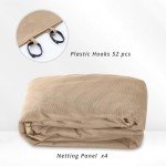 Beige Patio Gazebo Mosquito Netting Screen Walls