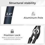 10x10 FT Charcoal Sunbrella Offset Patio Umbrella