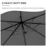 10x10 FT Charcoal Sunbrella Offset Patio Umbrella