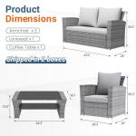 4-Piece Wicker Patio Furniture Set with Cushions