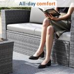 4-Piece Wicker Patio Furniture Set with Cushions