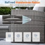 4-Piece Wicker Patio Furniture Set with Cushions