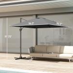 8x8FT Offset Cantilever Patio Umbrella - Dark Gray