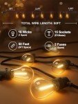 Addlon 50FT LED Outdoor Patio String Lights