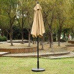 7.5' Tan Patio Market Umbrella with Tilt