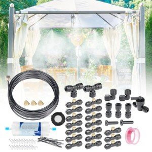 50FT Patio Misting System with Brass Nozzles