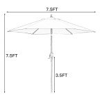 7.5' Tan Patio Market Umbrella with Tilt