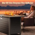 42" Outdoor Propane Fire Pit Table with Lid
