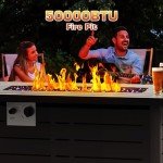 42" Outdoor Propane Fire Pit Table with Lid