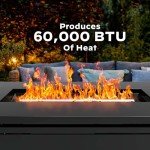 42 Inch Gas Fire Pit Table with Steel Lid