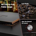 Ciays 32 Inch Propane Fire Pit Table - Black