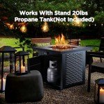 Ciays 32 Inch Propane Fire Pit Table - Black