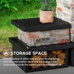 Sunjoy Outdoor Wood Burning Patio Fireplace Set