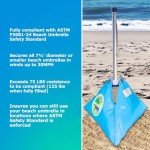 All-In-One Beach Umbrella with Ultra Base - Deep Ocean Blue