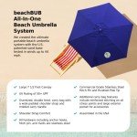 All-In-One Beach Umbrella with Ultra Base - Deep Ocean Blue