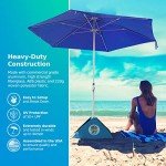 All-In-One Beach Umbrella with Ultra Base - Deep Ocean Blue