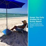All-In-One Beach Umbrella with Ultra Base - Deep Ocean Blue