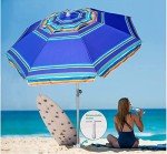 AMMSUN 7ft Heavy Duty Beach Umbrella with Tilt