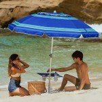 7ft Heavy Duty Beach Umbrella with Table Tray