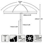 AMMSUN 7ft Heavy Duty Beach Umbrella with Tilt