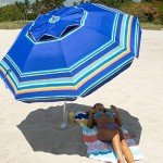 AMMSUN 7ft Heavy Duty Beach Umbrella with Tilt