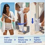 7ft Heavy Duty Beach Umbrella with Table Tray