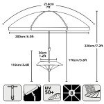 7ft Heavy Duty Beach Umbrella with Table Tray