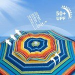 AMMSUN 6.5ft Heavy-Duty Beach Umbrella with Bag