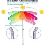 7.5ft Heavy Duty Beach Umbrella with Tilt Feature