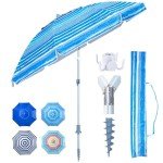 High Wind Beach Umbrella with Sand Anchor & Tilt