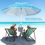 High Wind Beach Umbrella with Sand Anchor & Tilt
