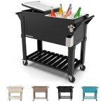Antique 80-Qt Outdoor Patio Cooler Bar Cart
