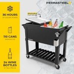 Antique 80-Qt Outdoor Patio Cooler Bar Cart