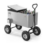 VINGLI 80 Quart Rolling Patio Cooler Cart