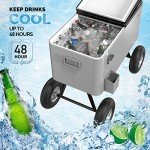 VINGLI 80 Quart Rolling Patio Cooler Cart