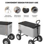 VINGLI 80 Quart Rolling Patio Cooler Cart