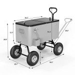 VINGLI 80 Quart Rolling Patio Cooler Cart