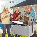 VINGLI 80 Quart Rolling Patio Cooler Cart