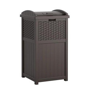 Suncast 33 Gallon Outdoor Trash Can with Lid