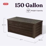 Keter 150 Gallon Wood Grain Patio Deck Box