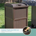 Suncast 33 Gallon Outdoor Trash Can with Lid