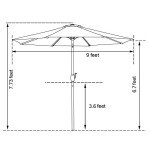 9 Ft Luxury Patio Umbrella with Tilt & Crank