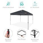 Gray 10x10ft Instant Pop-Up Canopy Tent