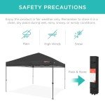 Gray 10x10ft Instant Pop-Up Canopy Tent