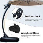 12 FT Sunbrella Cantilever Umbrella with Base