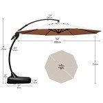 12 FT Sunbrella Cantilever Umbrella with Base