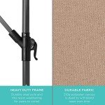 10ft Solar LED Offset Patio Umbrella - Tan