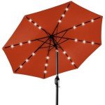 10ft Solar LED Lighted Patio Umbrella with Tilt
