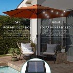 10ft Solar LED Lighted Patio Umbrella with Tilt