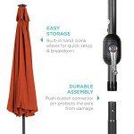10ft Solar LED Lighted Patio Umbrella with Tilt